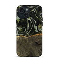 iPhone 15 Wood Live Edge Phone Case - Tonye (Green, 741937)