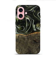 iPhone 16 Wood Live Edge Phone Case - Tonye (Green, 741937)