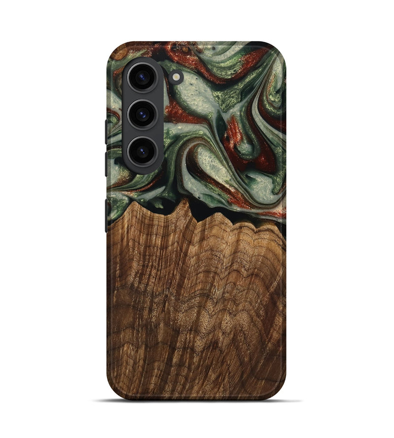 Galaxy S23 Wood Live Edge Phone Case - Breena (Green, 741938)