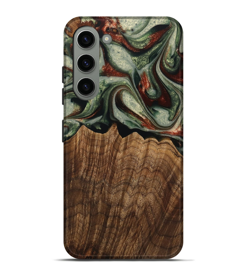 Galaxy S23 Plus Wood Live Edge Phone Case - Breena (Green, 741938)