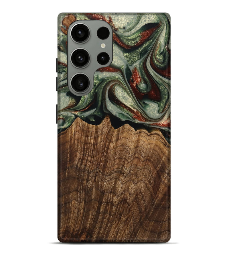 Galaxy S23 Ultra Wood Live Edge Phone Case - Breena (Green, 741938)