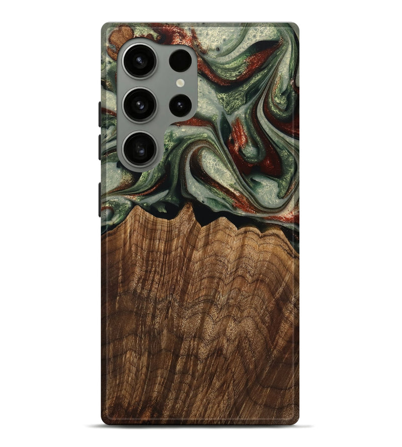 Galaxy S24 Ultra Wood Live Edge Phone Case - Breena (Green, 741938)