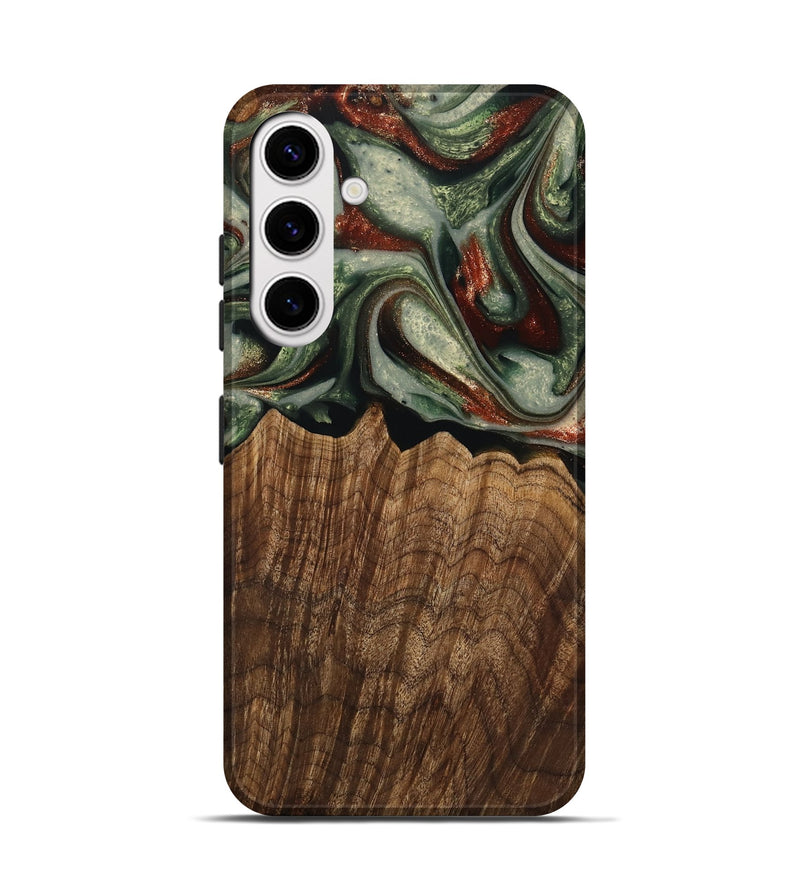 Galaxy S25 Wood Live Edge Phone Case - Breena (Green, 741938)