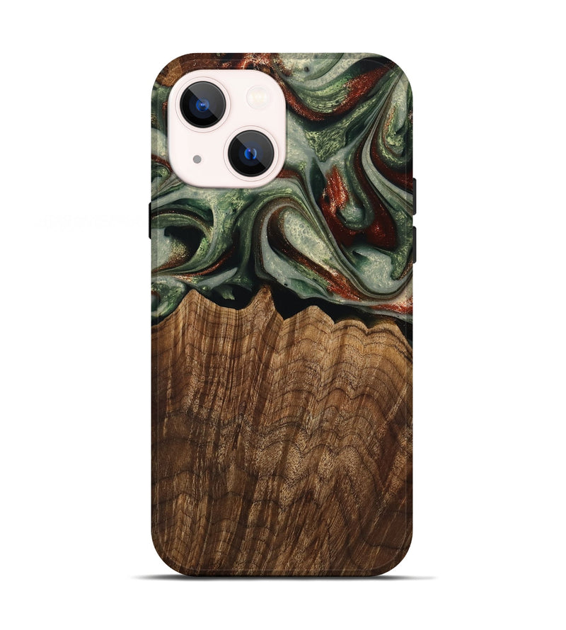 iPhone 13 Wood Live Edge Phone Case - Breena (Green, 741938)