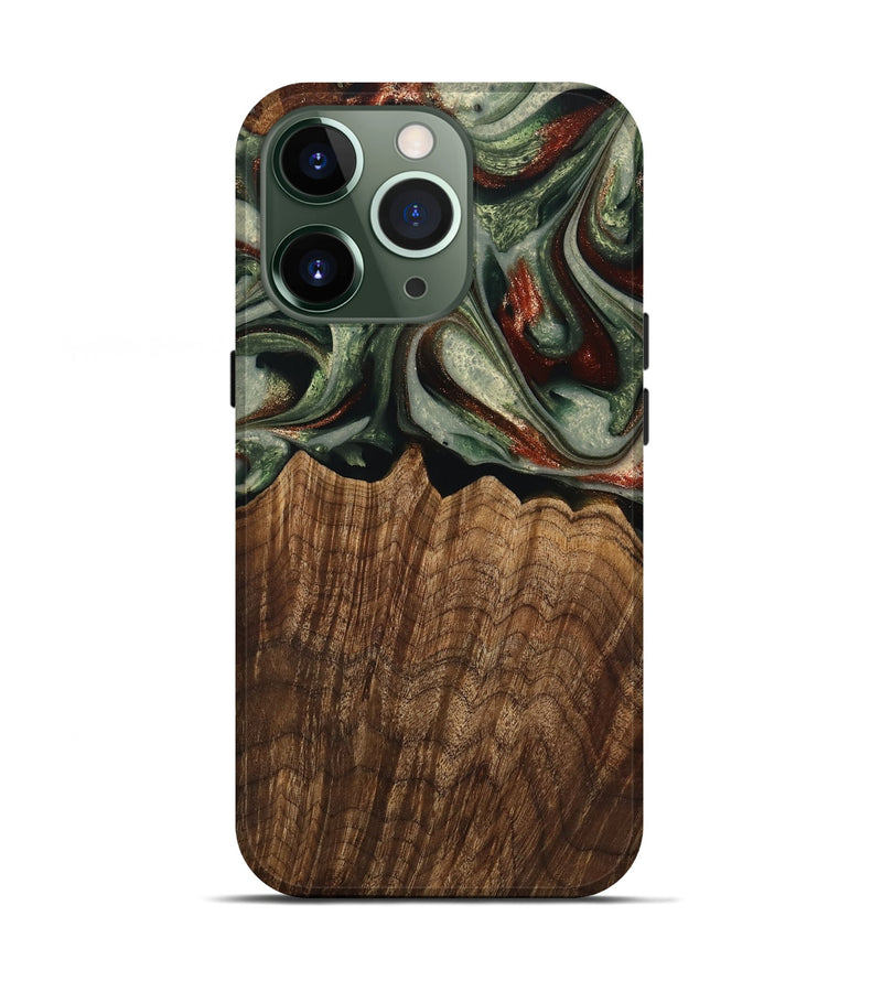 iPhone 13 Pro Wood Live Edge Phone Case - Breena (Green, 741938)