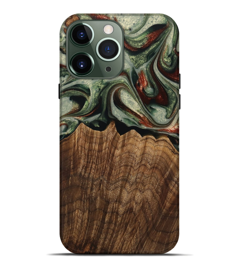 iPhone 13 Pro Max Wood Live Edge Phone Case - Breena (Green, 741938)