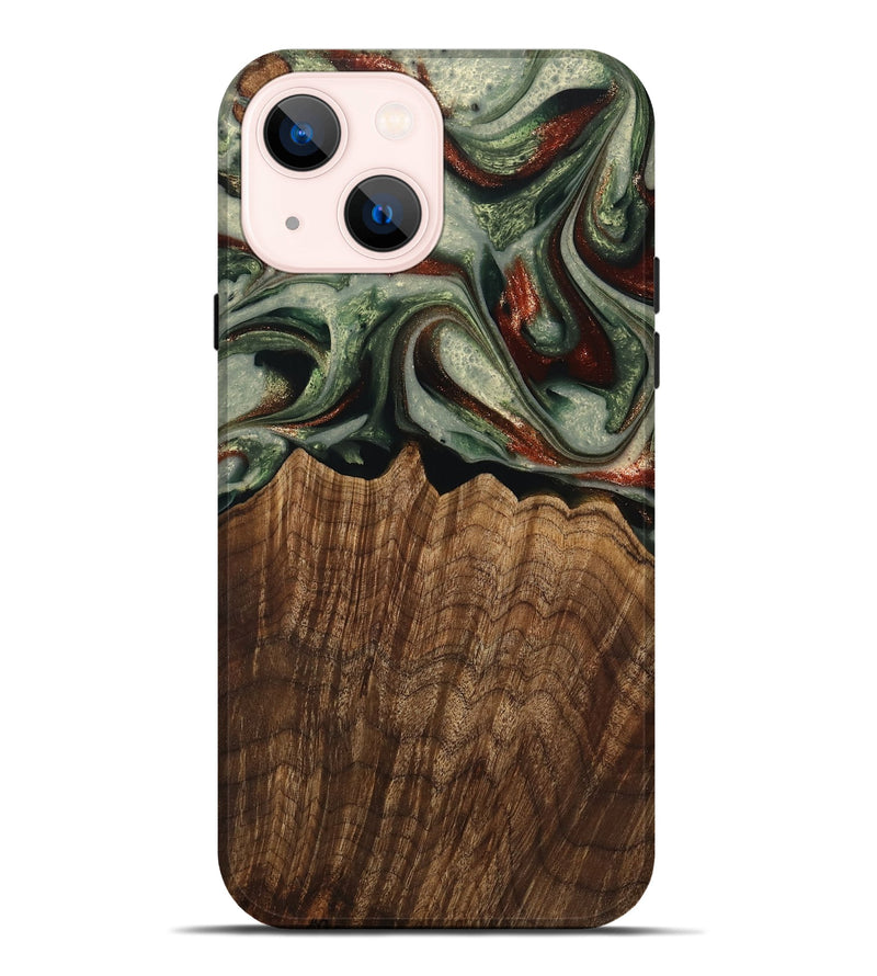 iPhone 14 Plus Wood Live Edge Phone Case - Breena (Green, 741938)