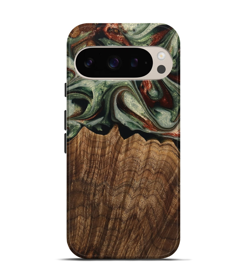 Pixel 9 Pro Wood Live Edge Phone Case - Breena (Green, 741938)