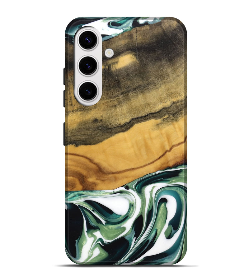 Galaxy S25 Plus Wood Live Edge Phone Case - Orange (Green, 741939)