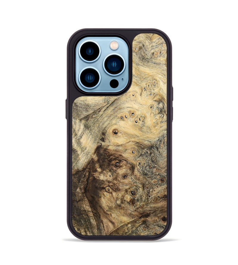 iPhone 14 Pro Wood Phone Case - Cubical (Wood Burl, 741942)