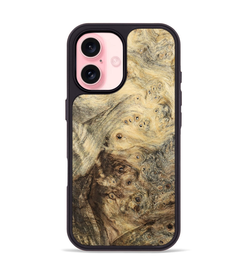 iPhone 16 Wood Phone Case - Cubical (Wood Burl, 741942)