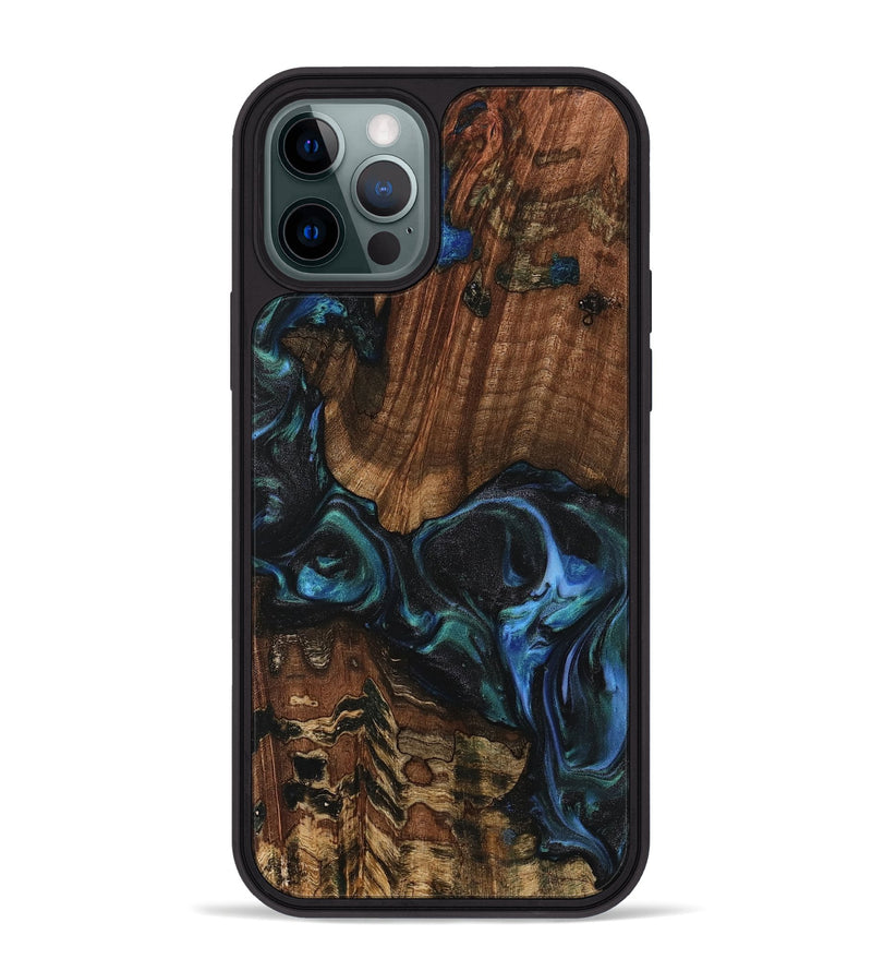 iPhone 12 Pro Max Wood Phone Case - Inessa (Blue, 741943)