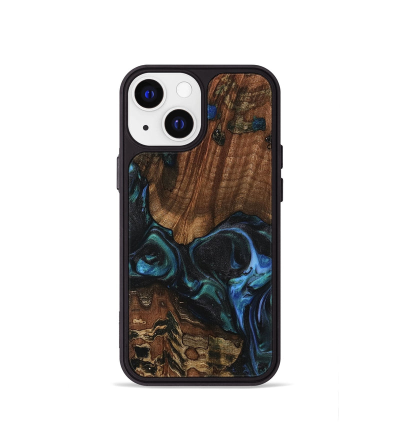 iPhone 13 mini Wood Phone Case - Inessa (Blue, 741943)