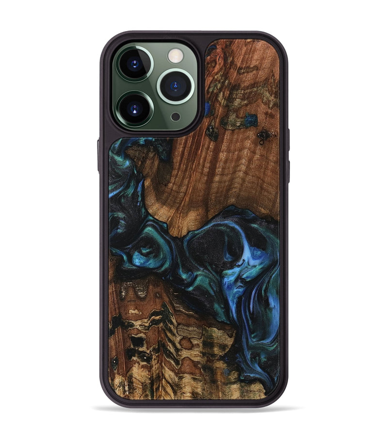 iPhone 13 Pro Max Wood Phone Case - Inessa (Blue, 741943)