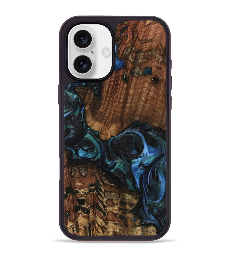 iPhone 16 Plus Wood Phone Case - Inessa (Blue, 741943)