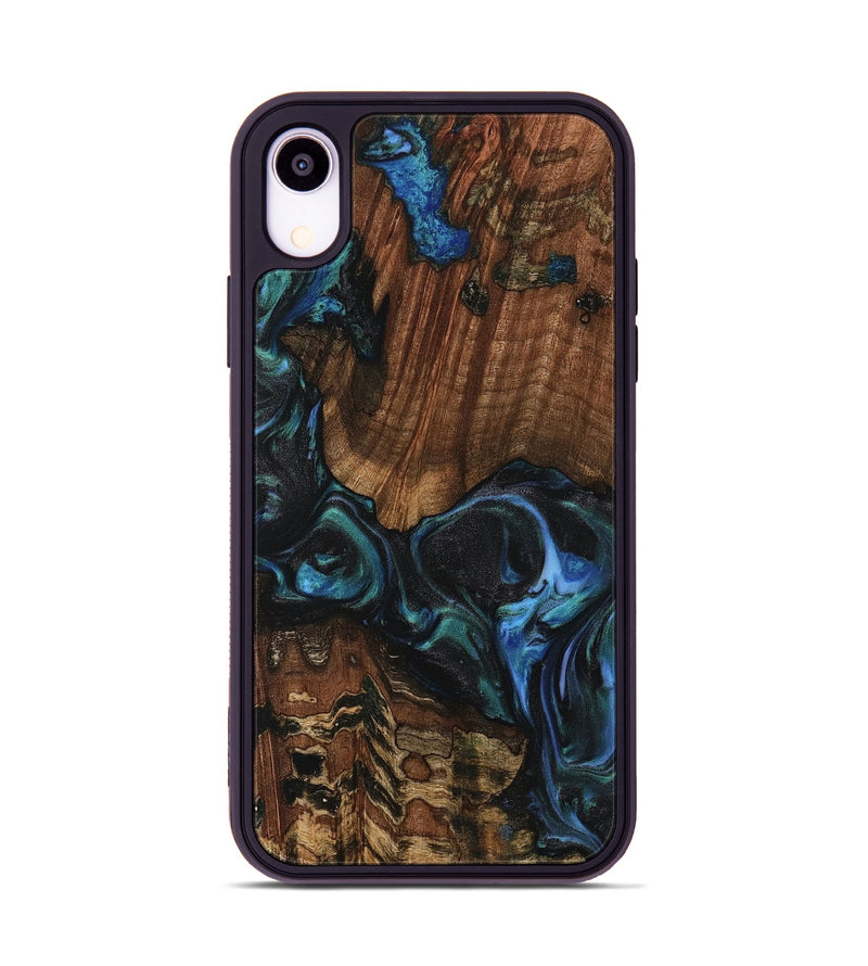 iPhone Xr Wood Phone Case - Inessa (Blue, 741943)