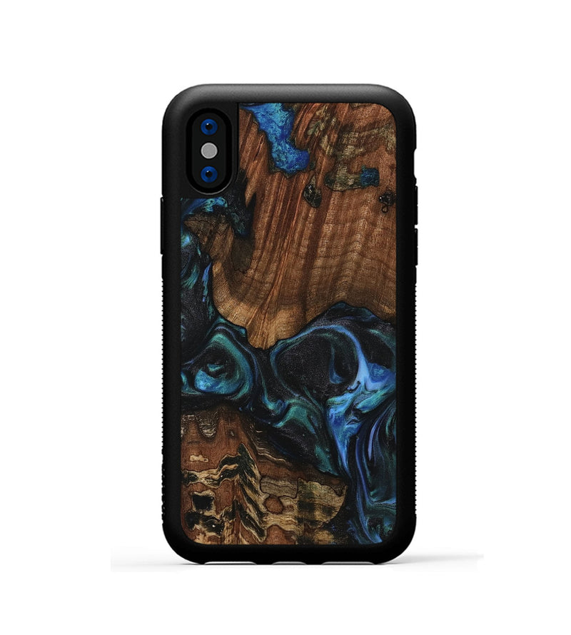 iPhone Xs Wood Phone Case - Inessa (Blue, 741943)