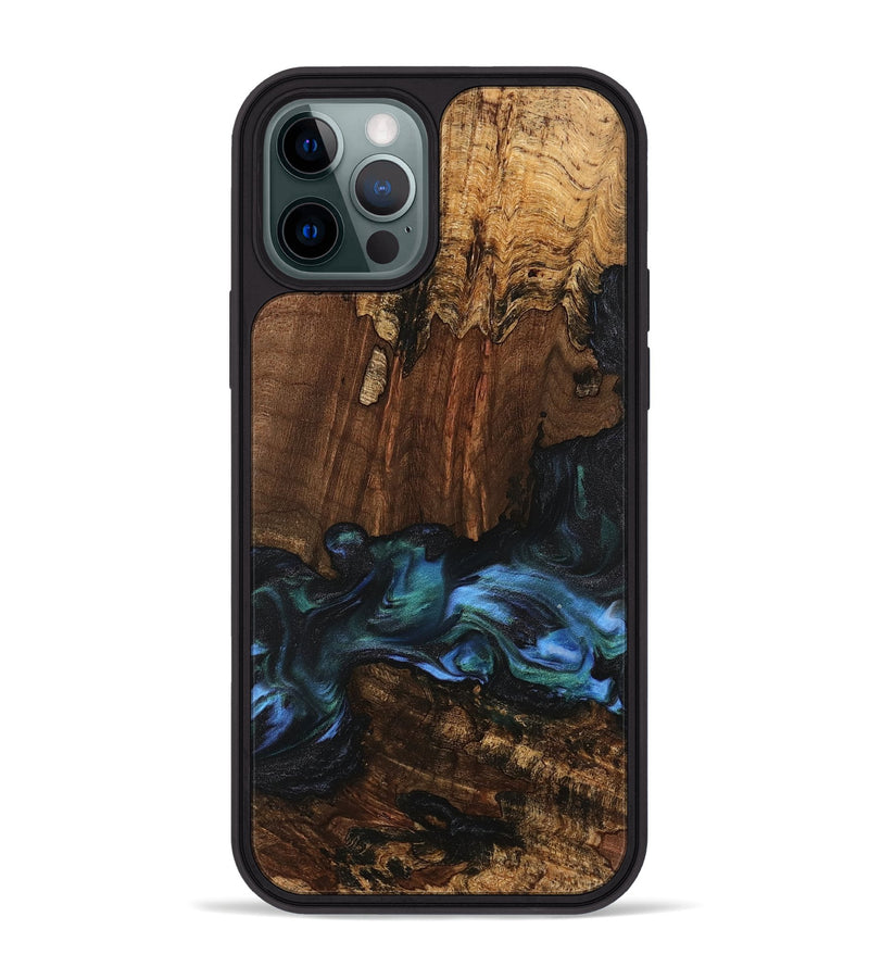 iPhone 12 Pro Max Wood Phone Case - Moyra (Blue, 741944)