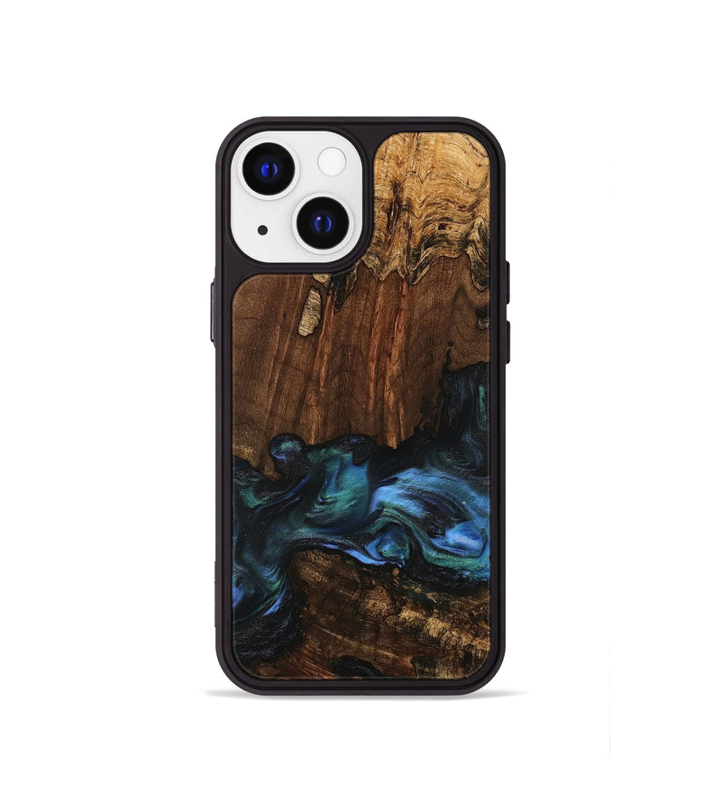 iPhone 13 mini Wood Phone Case - Moyra (Blue, 741944)