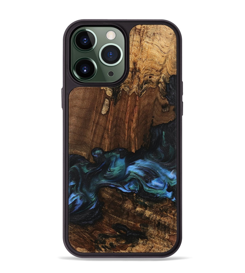 iPhone 13 Pro Max Wood Phone Case - Moyra (Blue, 741944)