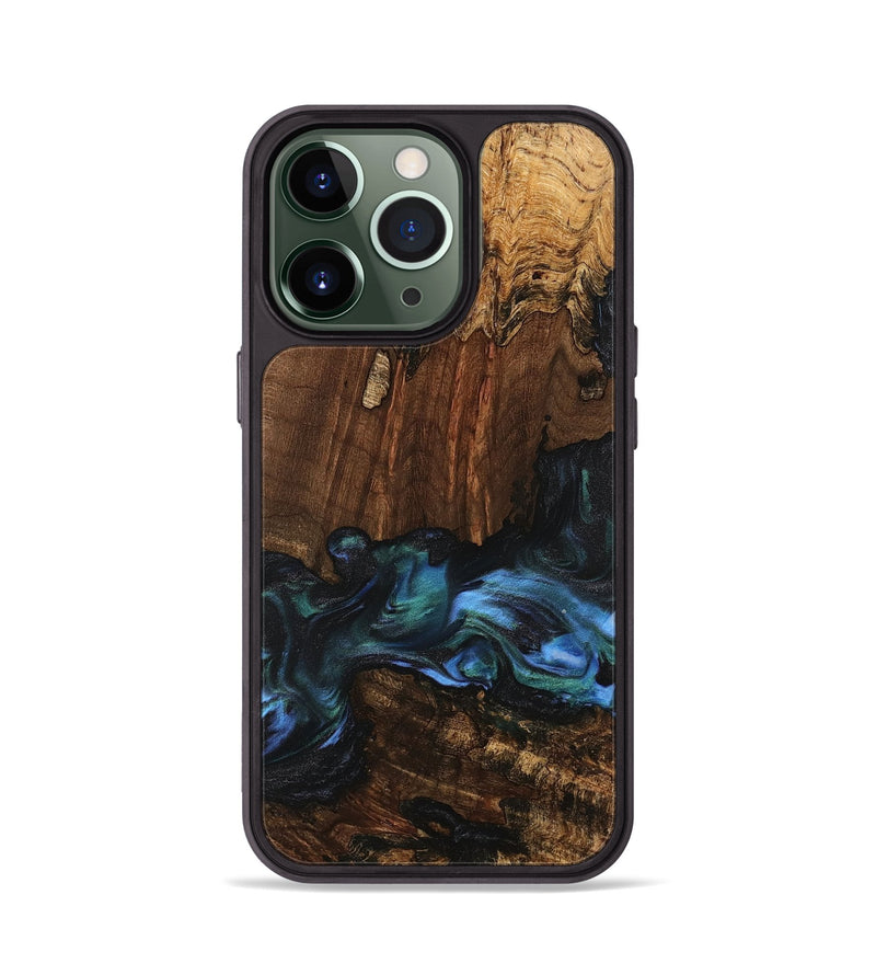 iPhone 13 Pro Wood Phone Case - Moyra (Blue, 741944)