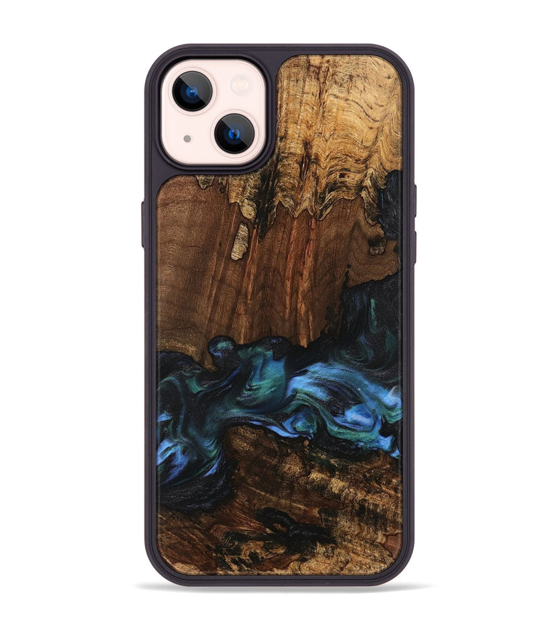 iPhone 14 Plus Wood Phone Case - Moyra (Blue, 741944)