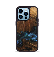 iPhone 14 Pro Wood Phone Case - Moyra (Blue, 741944)