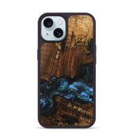 iPhone 15 Wood Phone Case - Moyra (Blue, 741944)