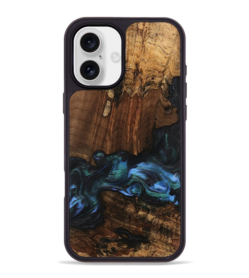 iPhone 16 Plus Wood Phone Case - Moyra (Blue, 741944)