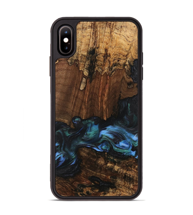 iPhone Xs Max Wood Phone Case - Moyra (Blue, 741944)