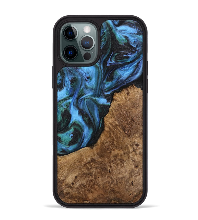 iPhone 12 Pro Max Wood Phone Case - Lila (Blue, 741945)