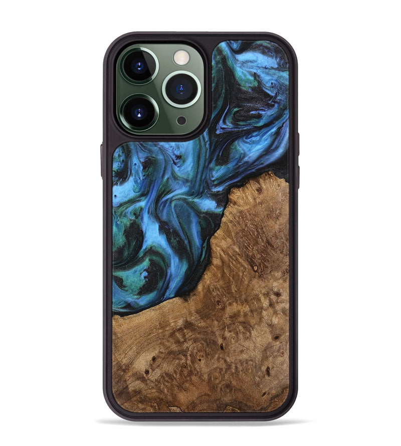 iPhone 13 Pro Max Wood Phone Case - Lila (Blue, 741945)