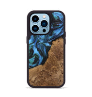 iPhone 14 Pro Wood Phone Case - Lila (Blue, 741945)