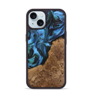 iPhone 15 Wood Phone Case - Lila (Blue, 741945)