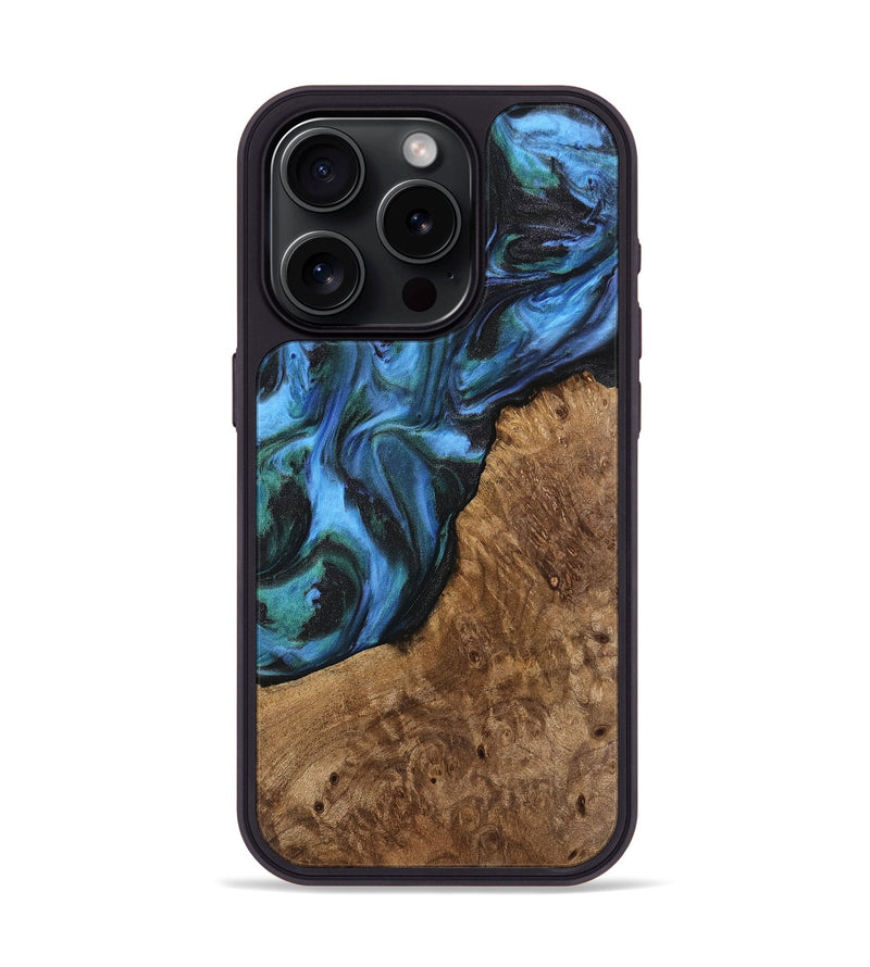 iPhone 15 Pro Wood Phone Case - Lila (Blue, 741945)