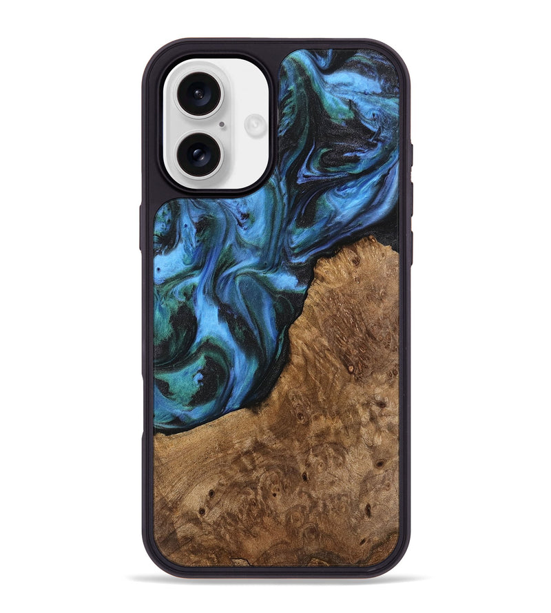 iPhone 16 Plus Wood Phone Case - Lila (Blue, 741945)