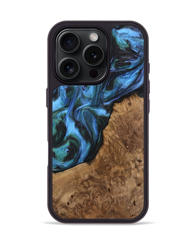 iPhone 16 Pro Wood Phone Case - Lila (Blue, 741945)