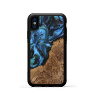 iPhone Xs Wood Phone Case - Lila (Blue, 741945)