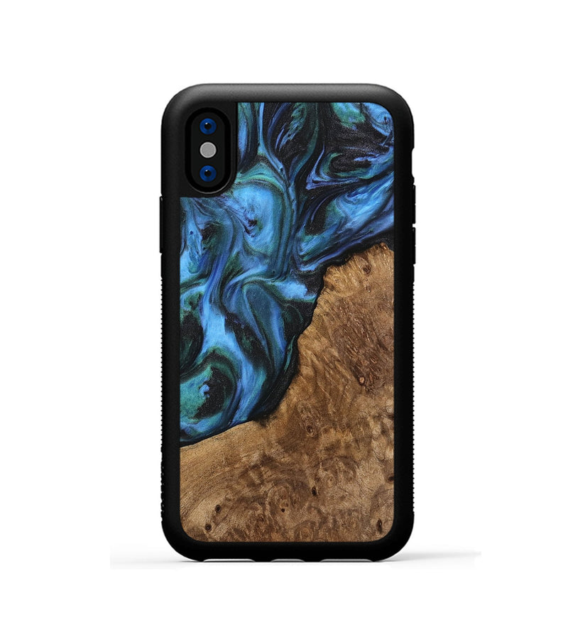 iPhone Xs Wood Phone Case - Lila (Blue, 741945)