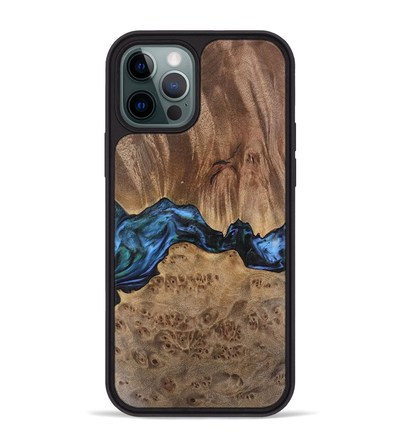 iPhone 12 Pro Max Wood Phone Case - Wilburn (Blue, 741946)