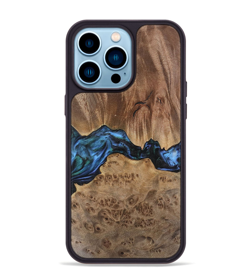 iPhone 14 Pro Max Wood Phone Case - Wilburn (Blue, 741946)