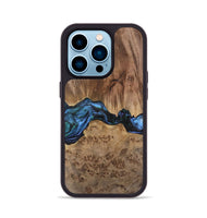 iPhone 14 Pro Wood Phone Case - Wilburn (Blue, 741946)