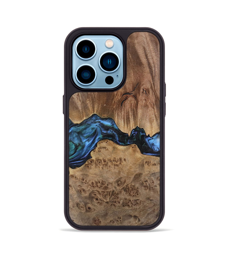 iPhone 14 Pro Wood Phone Case - Wilburn (Blue, 741946)