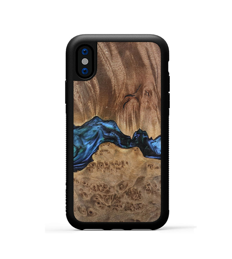 iPhone Xs Wood Phone Case - Wilburn (Blue, 741946)