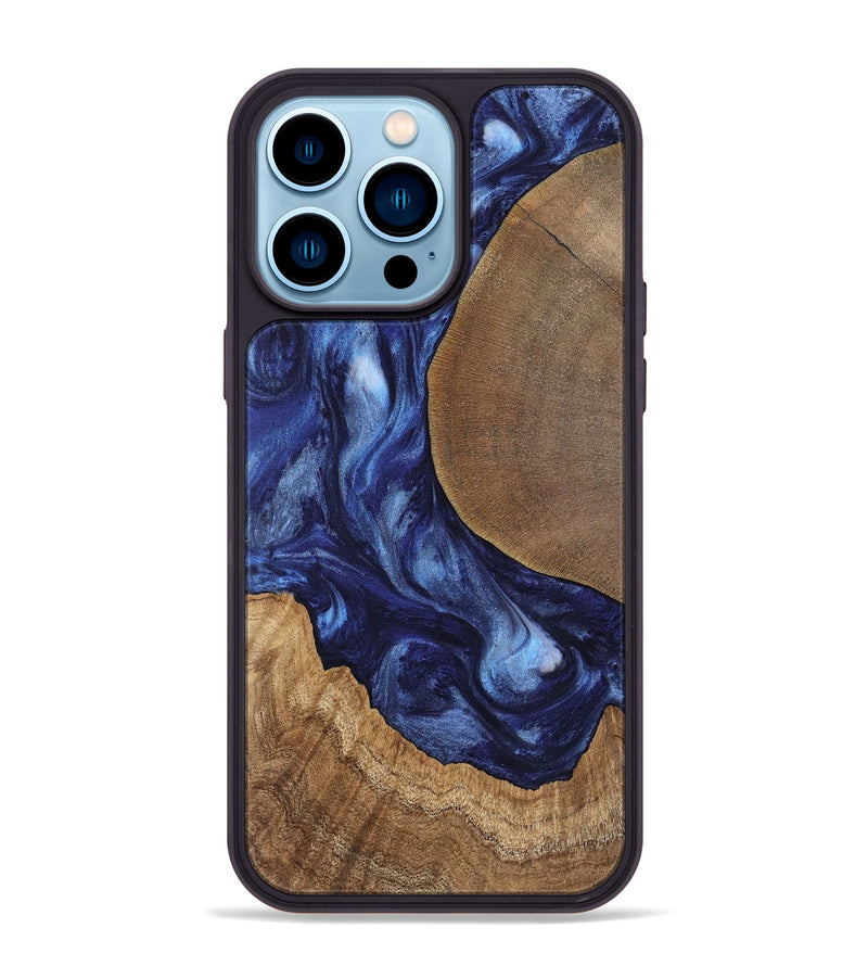 iPhone 14 Pro Max Wood Phone Case - Amado (Blue, 741972)