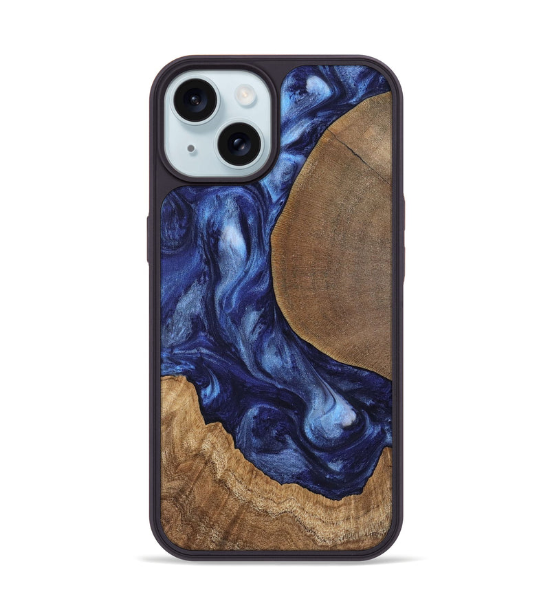 iPhone 15 Wood Phone Case - Amado (Blue, 741972)