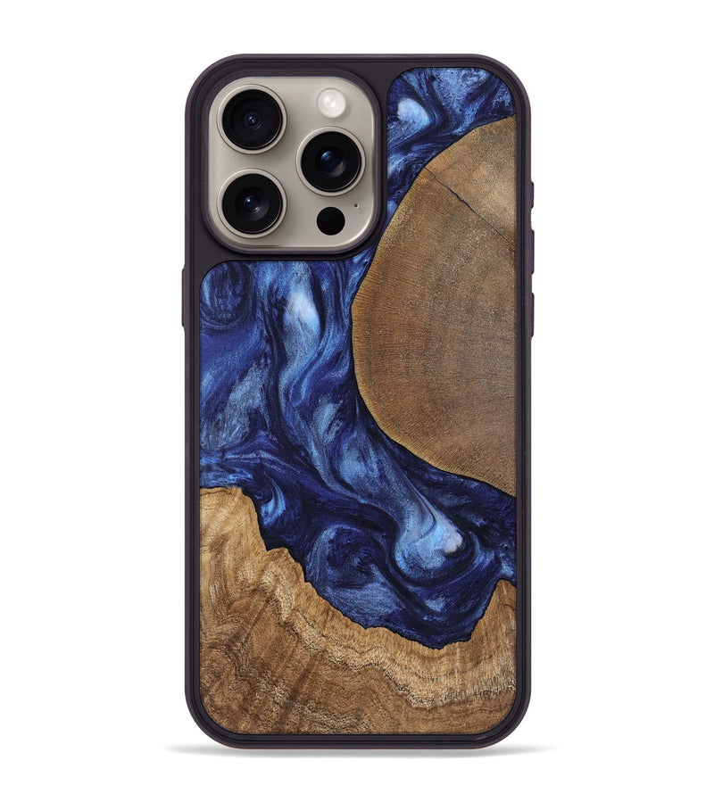 iPhone 15 Pro Max Wood Phone Case - Amado (Blue, 741972)