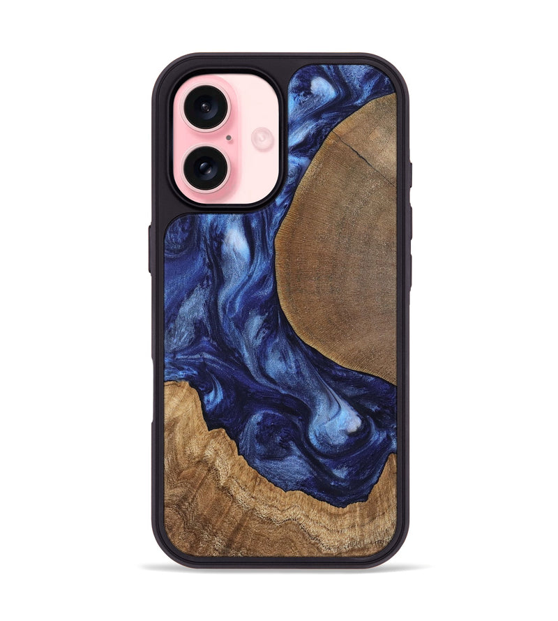 iPhone 16 Wood Phone Case - Amado (Blue, 741972)