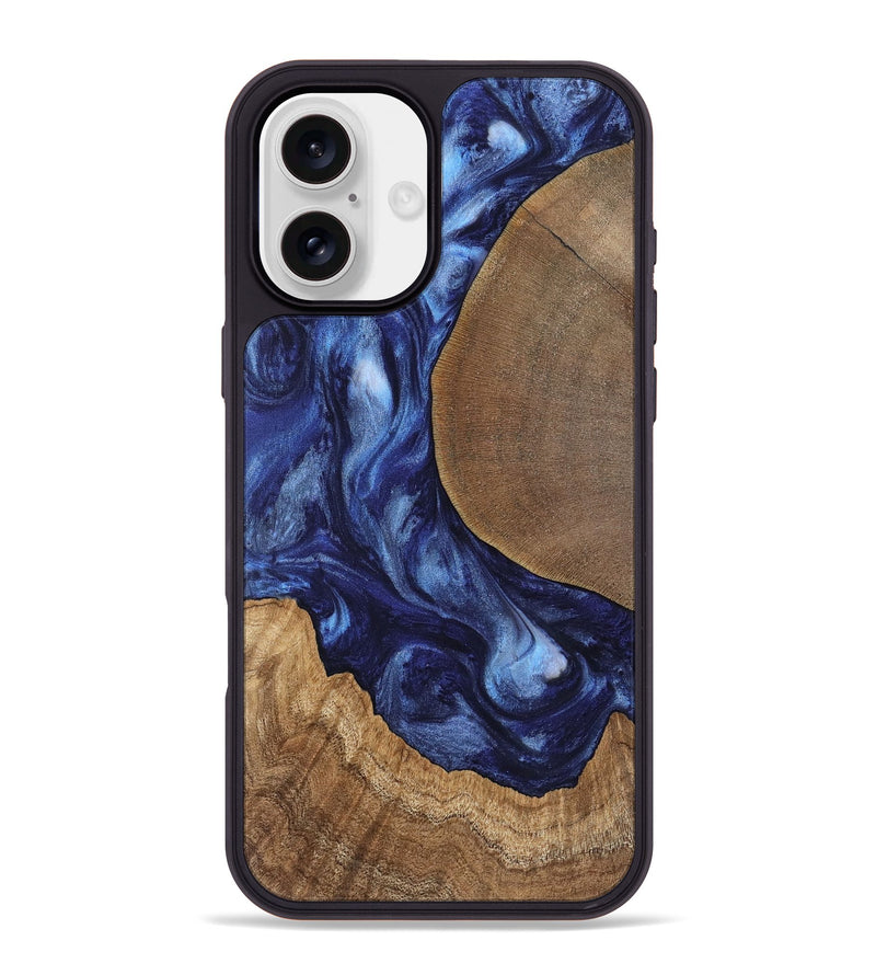 iPhone 16 Plus Wood Phone Case - Amado (Blue, 741972)