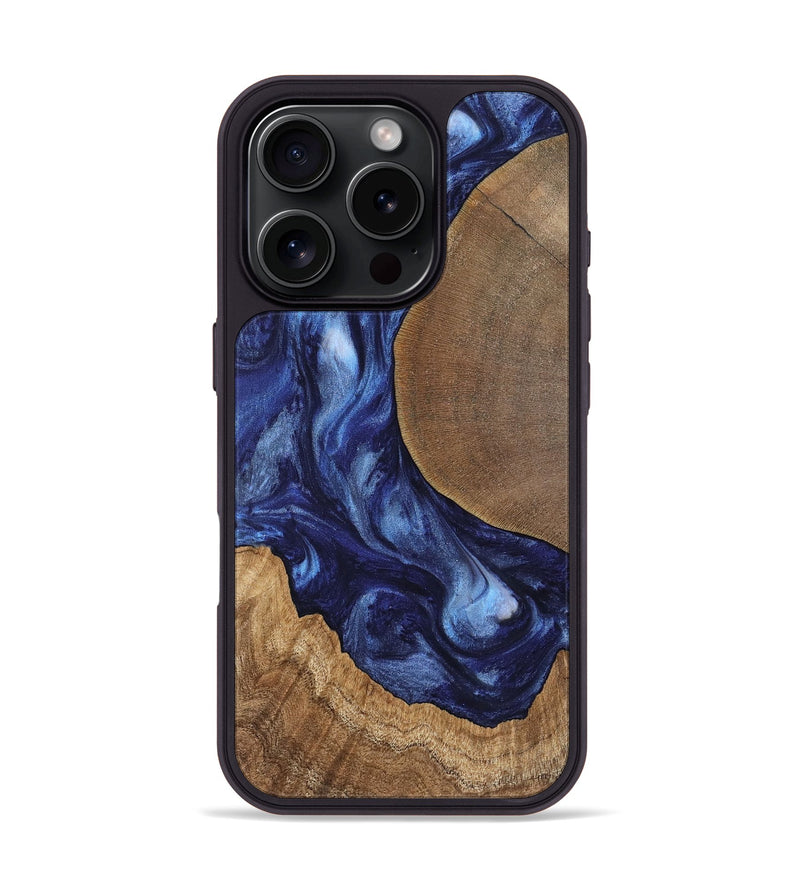 iPhone 16 Pro Wood Phone Case - Amado (Blue, 741972)